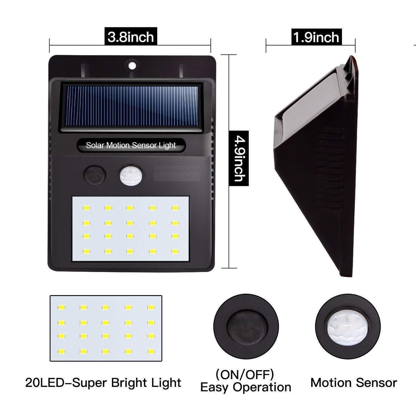 SECURITY LIGHT - 20 LED Bright Outdoor Security Lights with Motion Sensor
